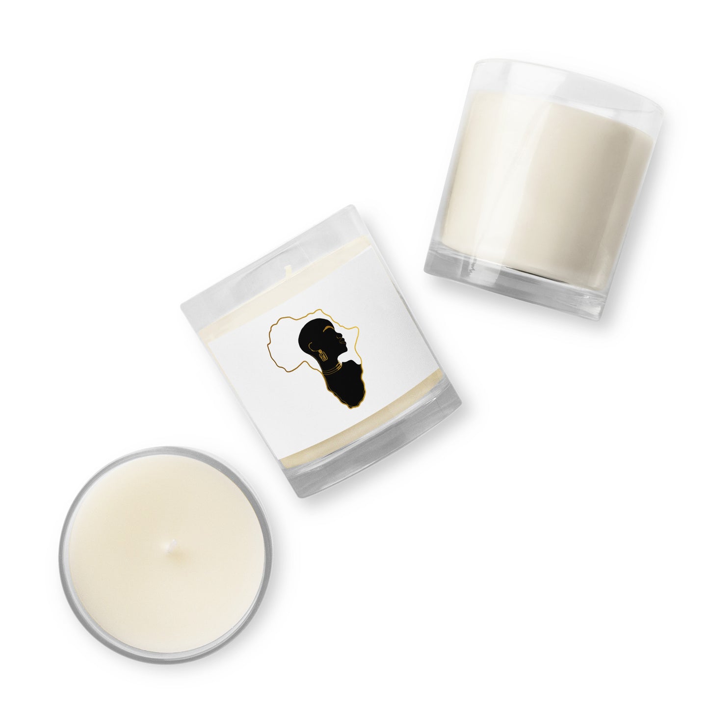 Glass jar soy wax candle