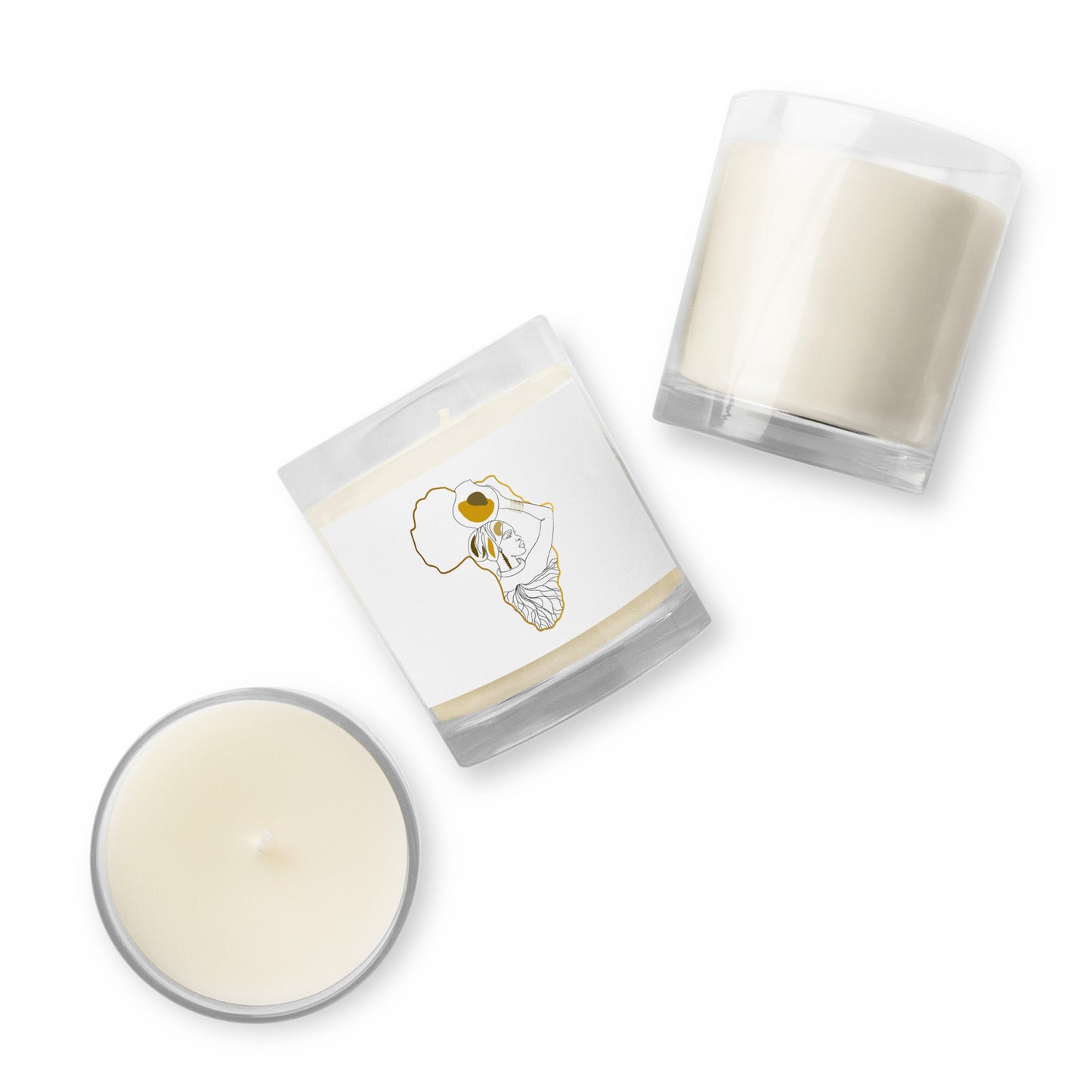 Glass jar soy wax candle
