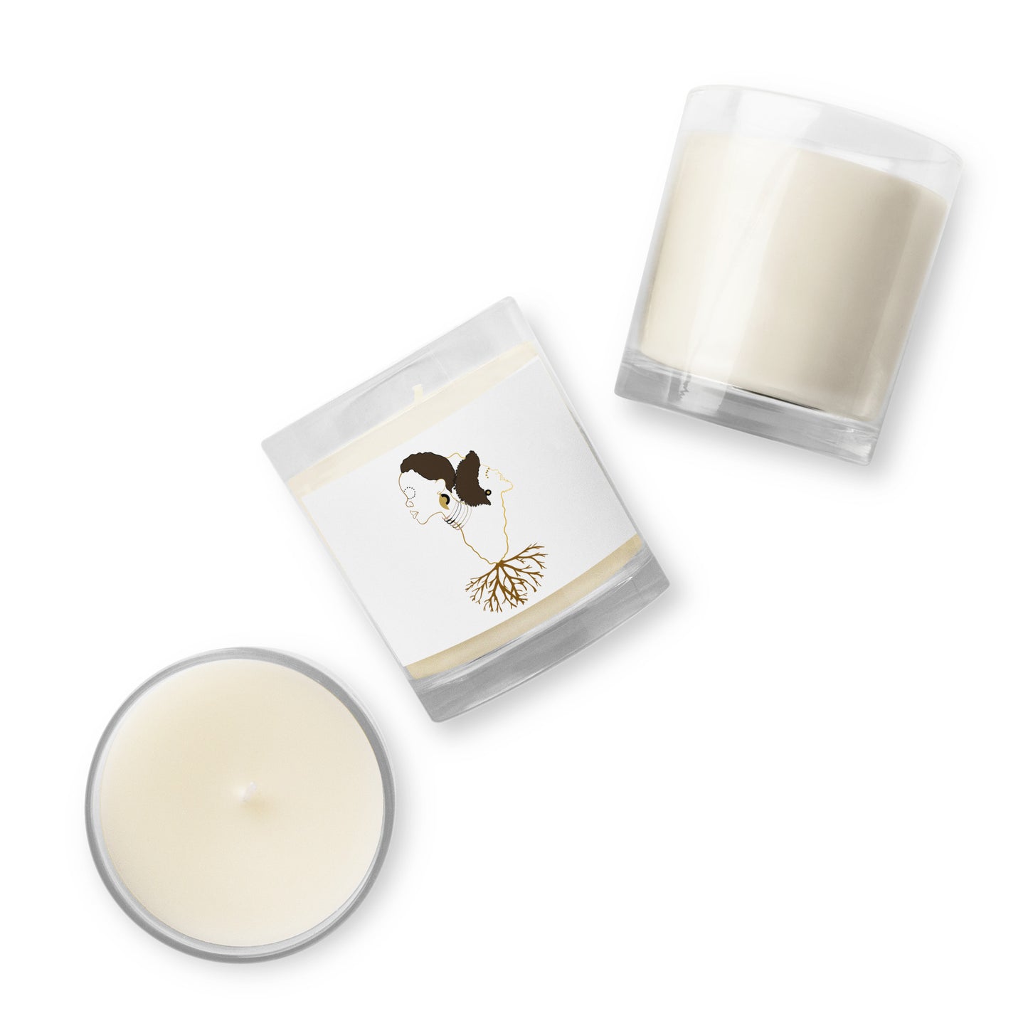 Glass jar soy wax candle