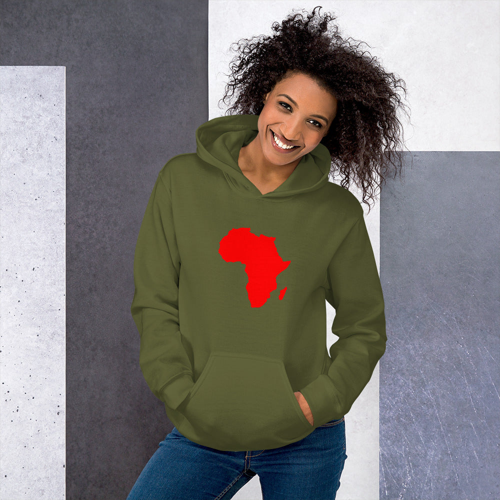 Red African MapUnisex Hoodie