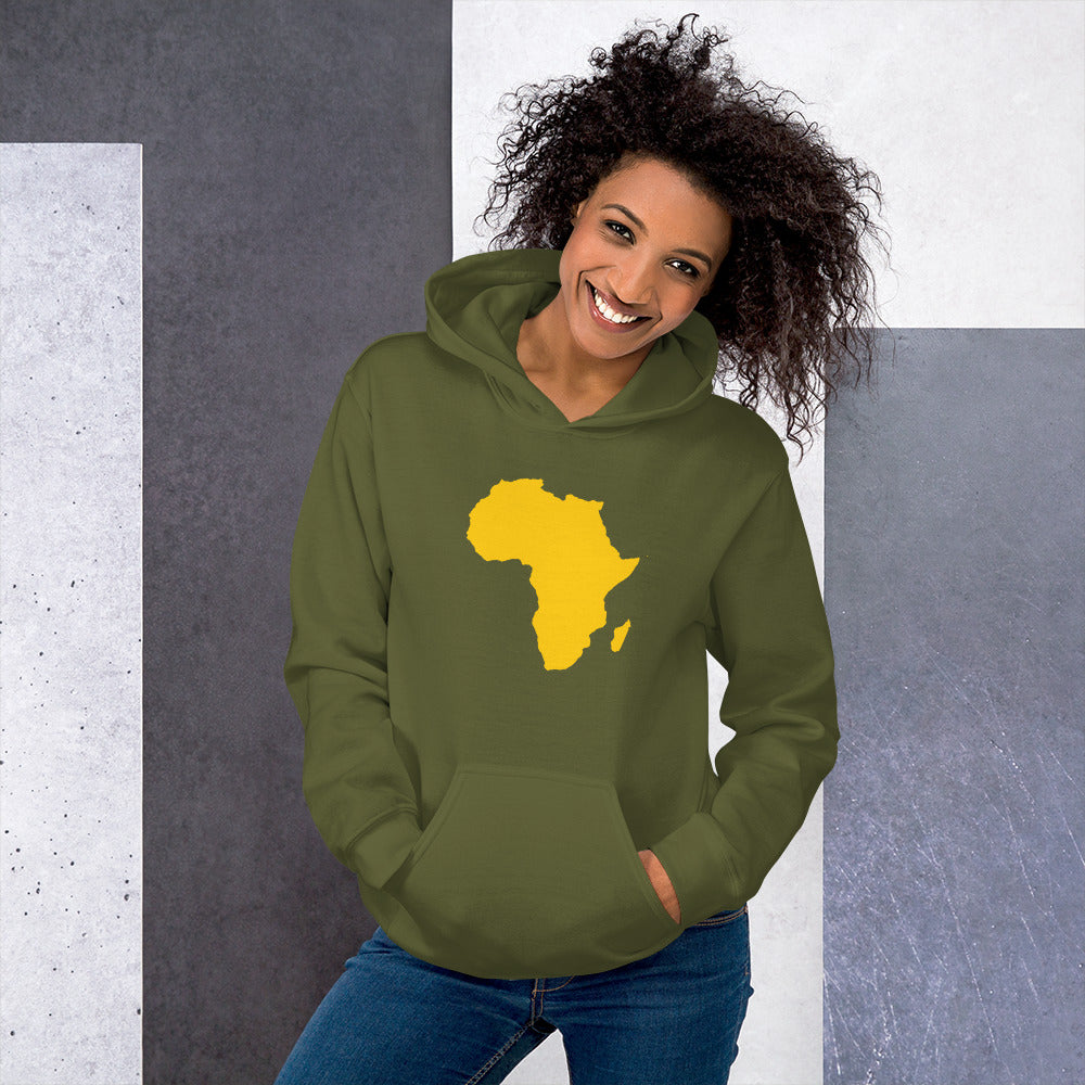 Yellow African Map Unisex Hoodie